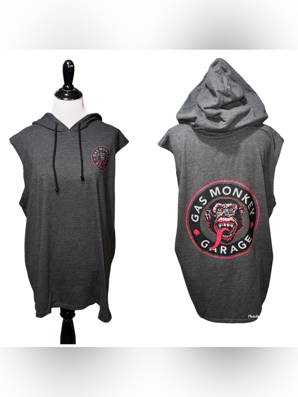 Gas Monkey Garage Men's Size 2XL Hooded Muscle Shirt T-Shirt Graphic Print